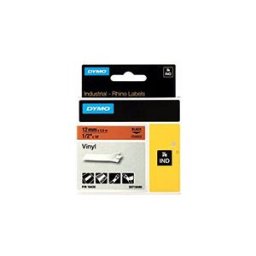 Dymo Ruban vinyle noir sur orange 12MM pour rhinopro