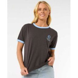 Rip Curl T-shirt San Carlos Ringer Washed Black 2XS female