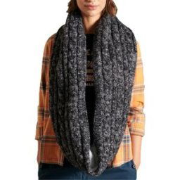 Echarpe Superdry Snood torsade Femme Noir Taille unique