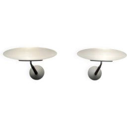 Paire d appliques en teck, verre sablé et opaline par Matteo Thun pour Flos multicolore 35x15x25