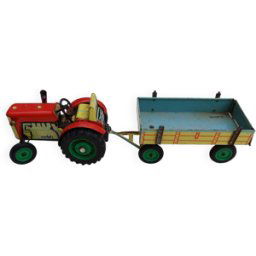 Tracteur et remorque métal à friction multicolore 33x9x8
