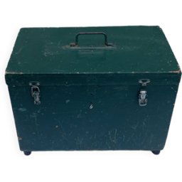 Caisse a outils vert sapin en bois vert 27x44x32
