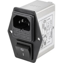 Filtre dalimentation TRU COMPONENTS TC-10101460 avec connecteur femelle pour appareil, avec interrupteur, avec 2 fusibles 250 V/AC 6 A 0.8 mH 1 pc(s)