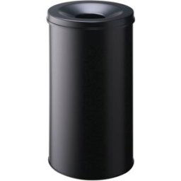 Corbeille à papier Durable Papierkorb Safe, Durable, Stahl, schwarz, 60 Liter, selbstverlöschend mit Flam 330701 60 l (Ø x H) 375 mm x 662 mm acier noir 1 pc(s)