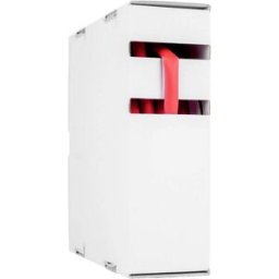Hongshang 2111134028 Gaine thermorétractable sans colle rouge 25.40 mm 12.70 mm Taux de retreint:2:1 5 m