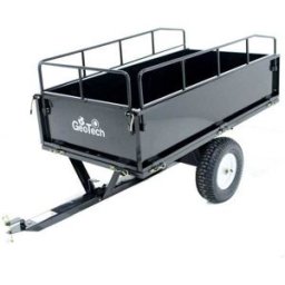 GeoTech Remorque basculante tractée MAXI en acier pour tondeuse autoportée - parois démontables