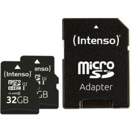 Intenso 32GB SDHC Premium double pack Carte microSDHC au détail 32 UHS-I, Class 10
