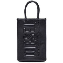 Diesel - Dsl 3D Mini -Petit sac tote en PU avec logo embossé - Sacs cabas - Homme - Noir UNI