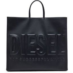Diesel - Dsl 3D-Sac tote en PU recyclé avec logo embossé - Sacs cabas - Homme - Noir UNI