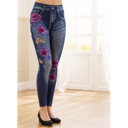 TempsL Jegging taille haute imprimé bleu S/M