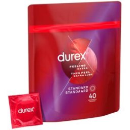 Durex - Préservatifs Thin Feel Extra Lube - 40 pièces