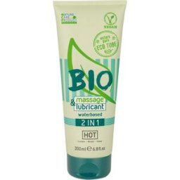 Massage et lubrifiant à base d'eau HOT BIO 2 en 1