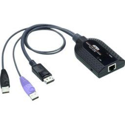 Aten KVM Câble adaptateur [1x USB 2.0 type A mâle, DisplayPort mâle - 1x RJ45 femelle] 0.20 m noir