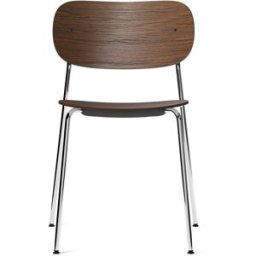 Audo Copenhagen Chaise de table à manger Co pieds chromés Chêne teinté foncé