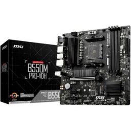 MSI B550M PRO-VDH Carte mère Socket (PC) AMD AM4 Facteur de forme (détails) Micro-ATX Chipset de la carte mère AMD® B550