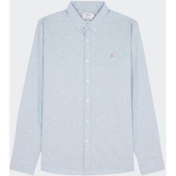 Farah - Chemise col amÃ©ricain slim-fit en coton biologique - Taille S Bleu S male