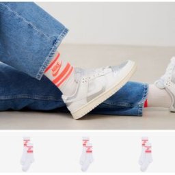 Nike Chaussettes X3 Crew Stripe blanc/rose 42/46 homme
