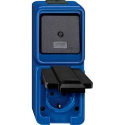 Merten complet Interrupteur avec témoin lumineux, Prise 2P+T avec clapet, Interrupteur et prise bleu 227875 1 pc(s)