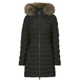 Doudounes Superdry FUJI HOODED MID FAUSSE FOURRURE Noir FR 38,FR 36 femmes