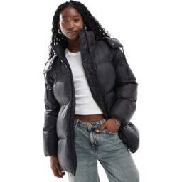 HUGO Red - Falentina - Doudoune longue avec ceinture Ã logo-Noir Noir 40 female