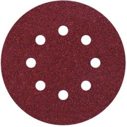 Wolfcraft 2070100 Feuille abrasive pour ponceuse excentrique avec bande auto-agrippante, perforé Grain 80 (Ø) 125 mm 25 pc(s)