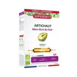 Superdiet Artichaut Bio - 20 Ampoules de 10 ml - Boîte 20 ampoules de 10 ml
