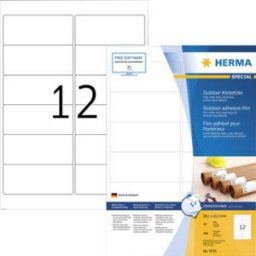 Herma 9538 Etiquette plastique 99.1 x 42.3 mm film, mat blanc 480 pc(s) fixation extra-forte imprimante laser, imprimante laser couleur, photocopieuse,