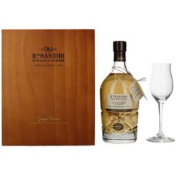 Nardini Grappa Riserva 22 ANNI Single Cask 45% Vol. 0,7l in Holzkiste avec Verre
