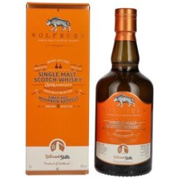 Le whisky Wolfburn Wolfburn VIBRANT STILLS 8 Years Old Specially Selected First-Fill Bourbon Barrels 50% Vol. 0,7l en boîte cadeau
