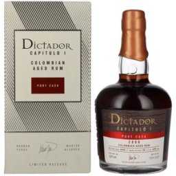 Rhum Dictador Dictador CAPITULO I 20 Years Old Port Cask Colombian Aged Rum 2000 43% Vol. 0,7l en boîte cadeau