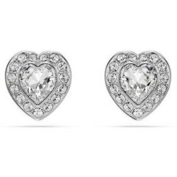 Clous d'oreilles Ariana Grande x Swarovski, Tailles variées, C?ur, Blanches, Métal rhodié female