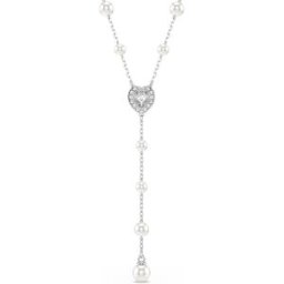 Collier en Y Ariana Grande x Swarovski, Tailles variées, C?ur, Blanc, Métal rhodié female