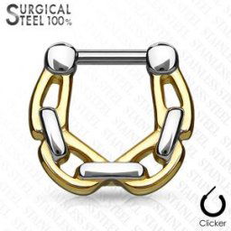 Piercing Street Piercing septum acier chirurgical chaines 1,2 mm doré - Doré