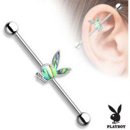 Piercing Street Piercing industriel oreille Playboy nacre d'ormeau - Argenté