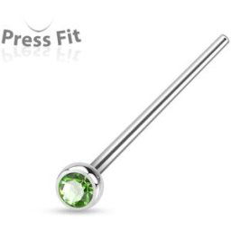Piercing Street Piercing nez fishtail pliable strass vert - Argenté