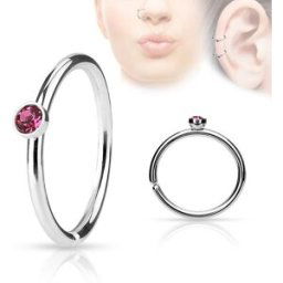 Piercing Street Piercing nez anneau cristal rose - Argenté