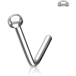 Piercing Street Piercing nez tige en L acier chirurgical dôme - Argenté
