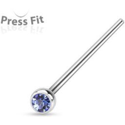 Piercing Street Piercing nez fishtail pliable strass bleu clair - Argenté