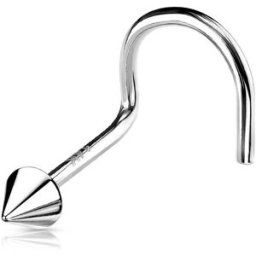 Piercing Street Piercing nez tige courbée Or blanc 14 carats spike - Argenté