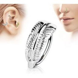 Piercing Street Piercing oreille nez anneau plume - Argenté