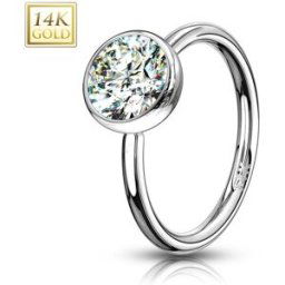 Piercing Street Piercing nez Anneau Or blanc 14 Carats strass - Argenté
