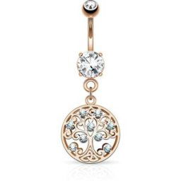 Piercing Street Piercing nombril arbre de vie or rose - Or Rose