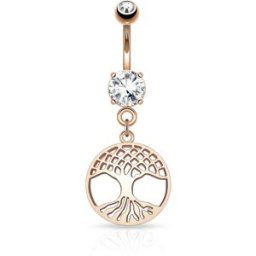 Piercing Street Piercing nombril arbre de vie or rose - Or Rose