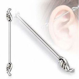 Piercing Street Piercing industriel oreille ailes d'ange - Argenté