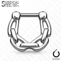 Piercing Street Piercing septum acier chirurgical chaines 1,2 mm argenté - Argenté