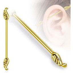 Piercing Street Piercing industriel ailes d'ange doré - Doré