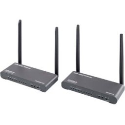 SpeaKa Professional SP-HDE-620 Set de transmission sans fil HDMI 100 m 5 GHz 3840 x 2160 Pixel fonction KVM (clavier, souris, pavé), avec fonction loop