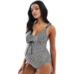 Mama.licious Mamalicious - Maillot 1 piÃ¨ce de grossesse Ã imprimÃ© lÃ©opard-Multicolore Multicolore S female