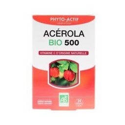 Phyto-Actif Acerola 500 Vitamine C Bio 24 Comprimés - Boîte 24 Comprimés