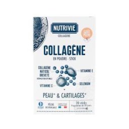 Nutrivie Collagène en Poudre 20 Unités - Boîte 20 sticks de 5,5 g